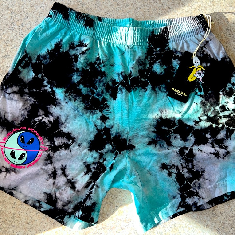 Banana's Monkey ' Yin Yang Twins' Tie Dyed Sweat Shorts Size MD